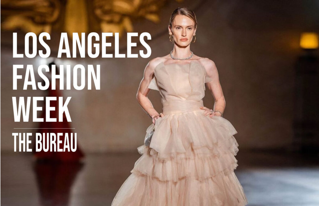 Los Angeles Fashion Week model on runway