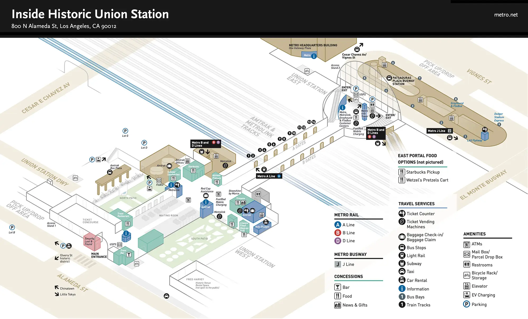 Union Station LA - Station Map - April 2024